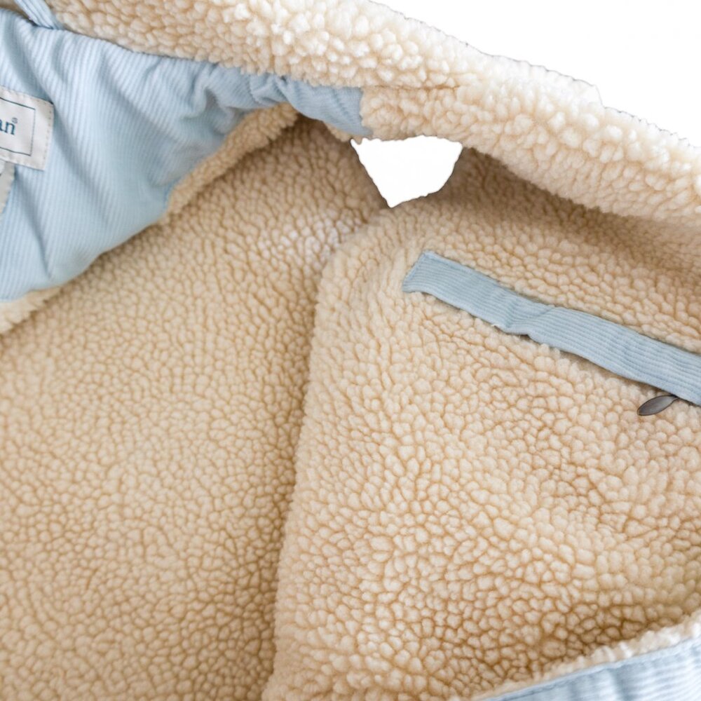 L.L.Bean Baby Blue with Cream Color Interior Corduroy Vest Women's Petite XL - Picture 5 of 9